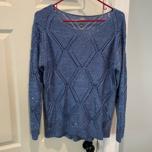 New York & Company Sweaters - **LAST CHANCE**NY&Co Blue Long Sleeve with Shimmer